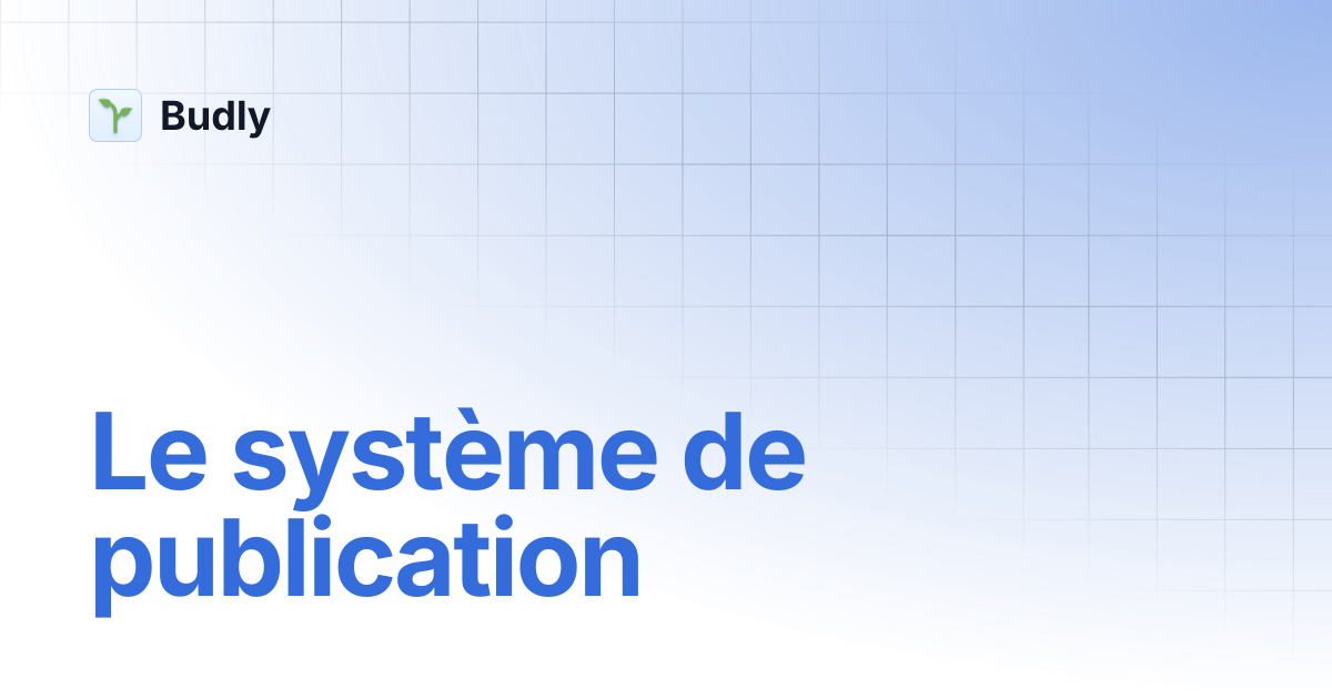 Le système de publication | Budly